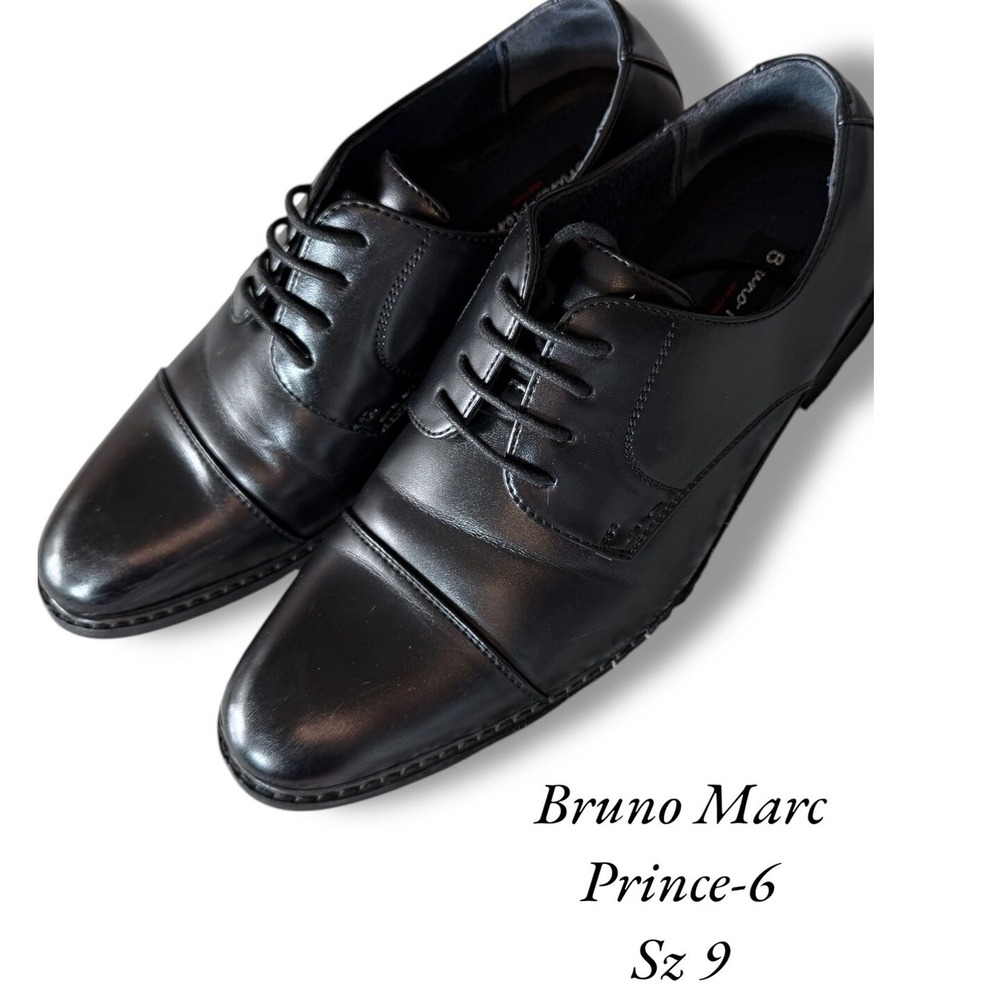 Bruno Marc Prince-16 cap toe Dress Shoes Oxford Lace Up Classic Black Size 9